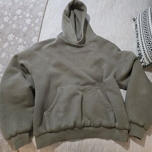 Velour Garments - 1000 GSM Vintage Olive - Reversible Hoodie - Large
